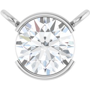 14K White Gold 5/8 CT Lab-Grown Diamond Necklace Center