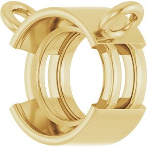 14K Yellow Gold 6 mm Round Half-Bezel Solitaire Necklace Center