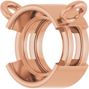 14K Rose Gold 6 mm Round Half-Bezel Solitaire Necklace Center