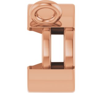 14K Rose Gold 6 mm Round Half-Bezel Solitaire Necklace Center