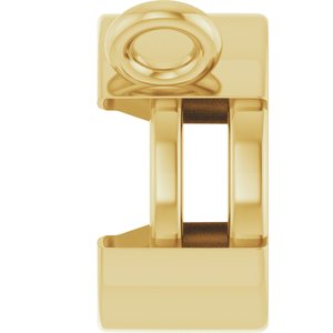 14K Yellow Gold 6 mm Round Half-Bezel Solitaire Necklace Center