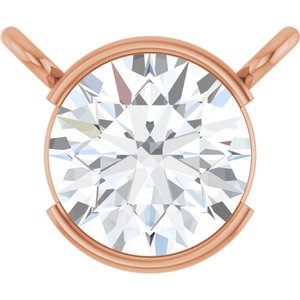14K Rose Gold 3/4 CT Lab-Grown Diamond Necklace Center