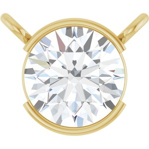 14K Yellow Gold 3/4 CT Lab-Grown Diamond Necklace Center