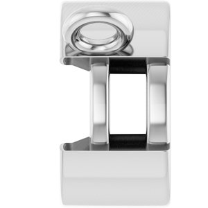 10K White Gold 6.5 mm Round Half-Bezel Solitaire Necklace Center