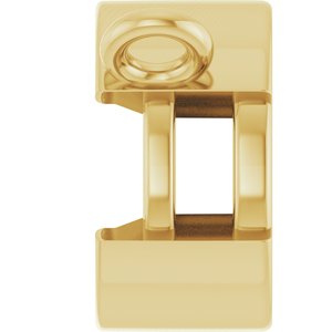 14K Yellow Gold 6.5 mm Round Half-Bezel Solitaire Necklace Center