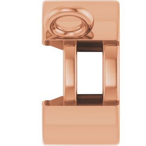 14K Rose Gold 6.5 mm Round Half-Bezel Solitaire Necklace Center