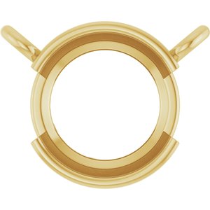 18K Yellow Gold 6.5 mm Round Half-Bezel Solitaire Necklace Center