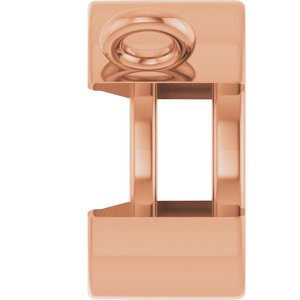 18K Rose Gold 7 mm Round Half-Bezel Solitaire Necklace Center