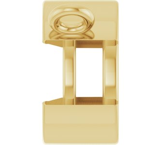 18K Yellow Gold 7 mm Round Half-Bezel Solitaire Necklace Center