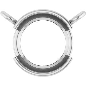 Sterling Silver 7 mm Round Half-Bezel Solitaire Necklace Center