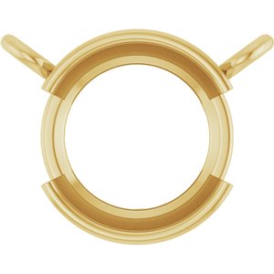 18K Yellow Gold 7 mm Round Half-Bezel Solitaire Necklace Center