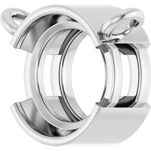 Platinum 6.5 mm Round Half-Bezel Solitaire Necklace Center