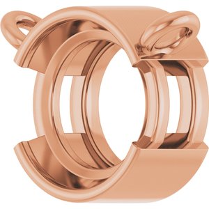 14K Rose Gold 6.5 mm Round Half-Bezel Solitaire Necklace Center