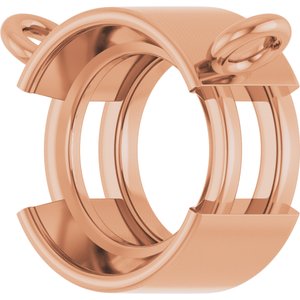 14K Rose Gold 7 mm Round Half-Bezel Solitaire Necklace Center