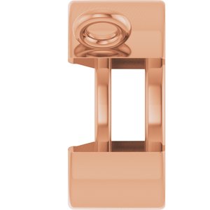 14K Rose Gold 8 mm Round Solitaire Necklace Center