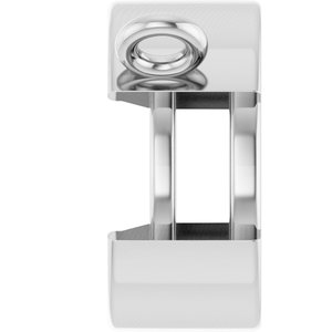 10K White Gold 8 mm Round Solitaire Necklace Center