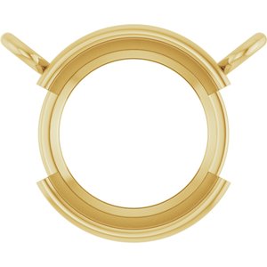 18K Yellow Gold 8 mm Round Solitaire Necklace Center