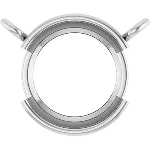 18K White Gold 8 mm Round Solitaire Necklace Center