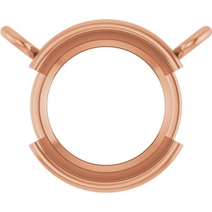 14K Rose Gold 8 mm Round Solitaire Necklace Center