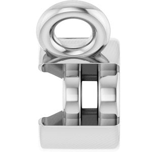 Platinum 5x3 mm Oval Half-Bezel Solitaire Necklace Center