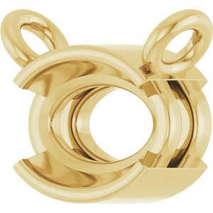 10K Yellow Gold 6x4 mm Oval Half-Bezel Solitaire Necklace Center