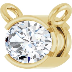 14K Yellow Gold 3/8 CT Natural Diamond Necklace Center