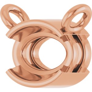 10K Rose Gold 6x4 mm Oval Half-Bezel Solitaire Necklace Center