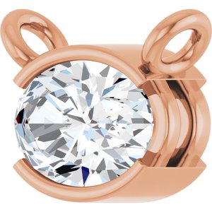 14K Rose Gold 3/8 CT Natural Diamond Necklace Center