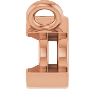 14K Rose Gold 6x4 mm Oval Half-Bezel Solitaire Necklace Center