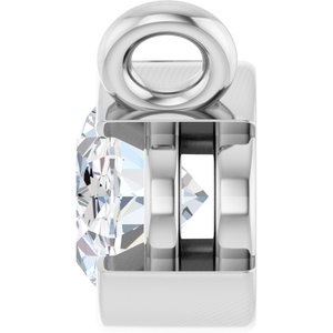 14K White Gold 3/8 CT Lab-Grown Diamond Necklace Center
