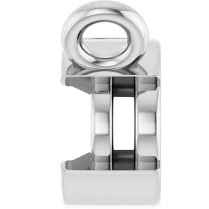 10K White Gold 6x4 mm Oval Half-Bezel Solitaire Necklace Center