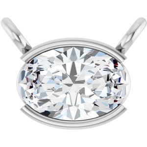 14K White Gold 3/8 CT Lab-Grown Diamond Necklace Center