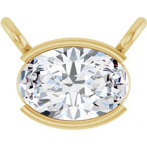 14K Yellow Gold 3/8 CT Lab-Grown Diamond Necklace Center