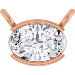 14K Rose Gold 3/8 CT Lab-Grown Diamond Necklace Center