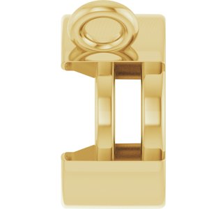 14K Yellow Gold 8x6 mm Oval Half-Bezel Solitaire Necklace Center