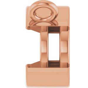 18K Rose Gold 8x6 mm Oval Half-Bezel Solitaire Necklace Center