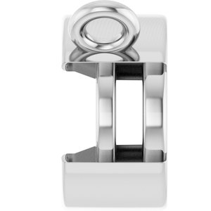 10K White Gold 8x6 mm Oval Half-Bezel Solitaire Necklace Center