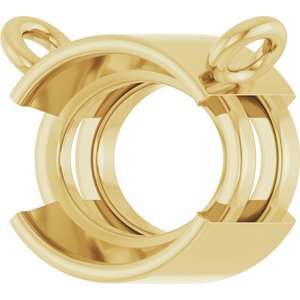 10K Yellow Gold 8x6 mm Oval Half-Bezel Solitaire Necklace Center