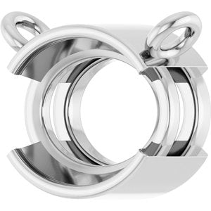 18K White Gold 8x6 mm Oval Half-Bezel Solitaire Necklace Center
