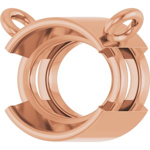 18K Rose Gold 8x6 mm Oval Half-Bezel Solitaire Necklace Center