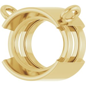 10K Yellow Gold 9x7 mm Oval Half-Bezel Solitaire Necklace Center