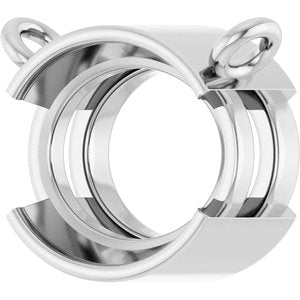 Platinum 9x7 mm Oval Half-Bezel Solitaire Necklace Center