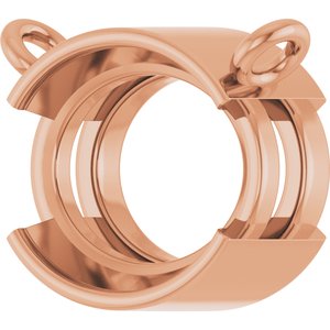 14K Rose Gold 9x7 mm Oval Half-Bezel Solitaire Necklace Center