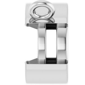 10K White Gold 9x7 mm Oval Half-Bezel Solitaire Necklace Center