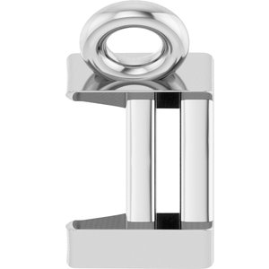 Platinum 6x4 mm Emerald Half-Bezel Solitaire Necklace Center