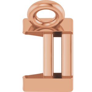 18K Rose Gold 6x4 mm Emerald Half-Bezel Solitaire Necklace Center