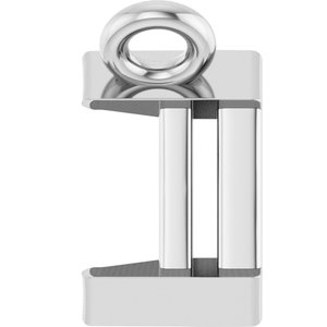 Platinum 7x5 mm Emerald Half-Bezel Solitaire Necklace Center