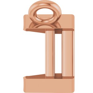 10K Rose Gold 7x5 mm Emerald Half-Bezel Solitaire Necklace Center