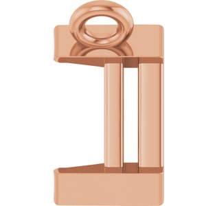 18K Rose Gold 8x6 mm Emerald Half-Bezel Solitaire Necklace Center