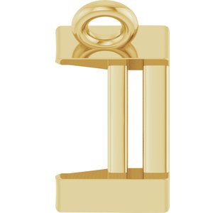 14K Yellow Gold 8x6 mm Emerald Half-Bezel Solitaire Necklace Center